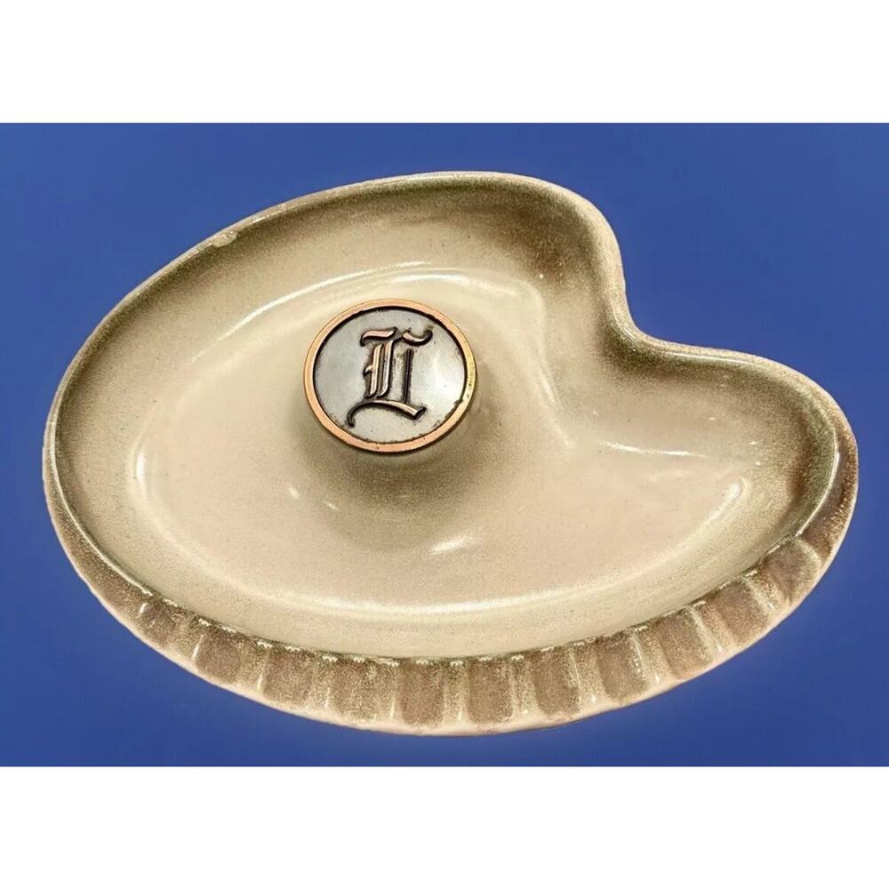 Vintage ASHTRAY CIGAR CIGARETTE Roseville Hyde Park Pottery No 1970 Monogram USA